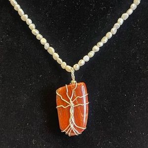 Perla- Brecciated Jasper pendant wire wrapped pendant
